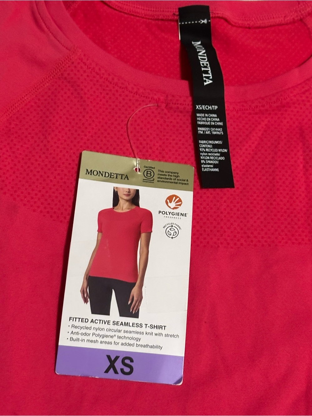 Mondetta Short Sleeve Seamless Active Tee in Bright Pink